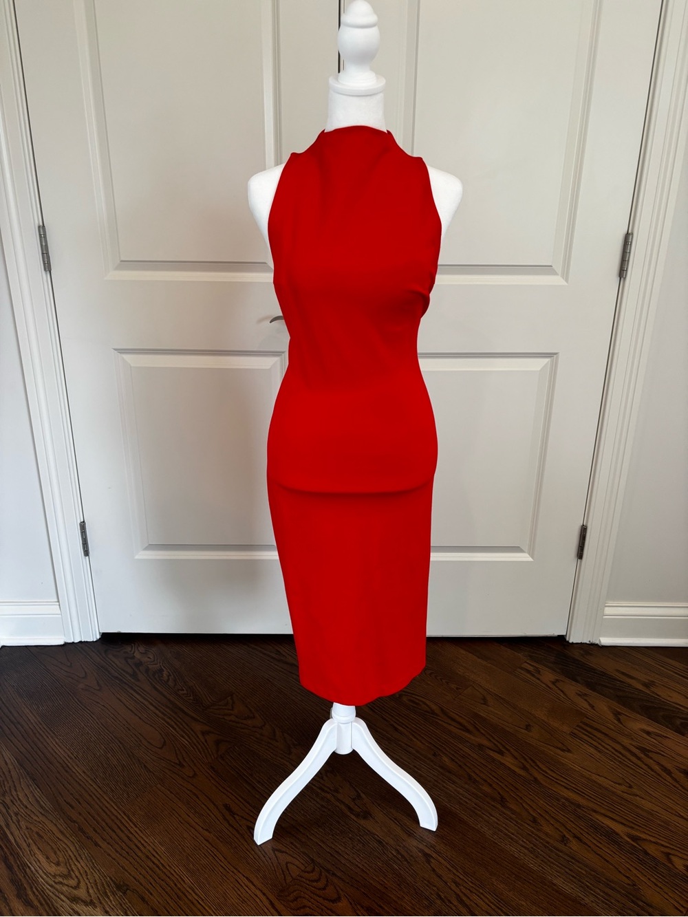 Aritzia Babaton Hot Red Fitted Midi